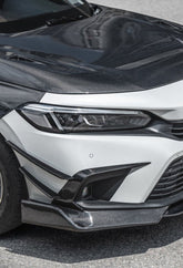 Honda Civic 11th Gen FE1 FE2 FE4 2022-ON with Aftermarket Parts - Front Bumper Canards Carbon Fiber / FRP from CMST Tuning